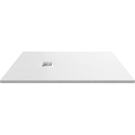 Nuie Slimline White Slate Effect Rectangular Shower Tray 1600mm x 800mm