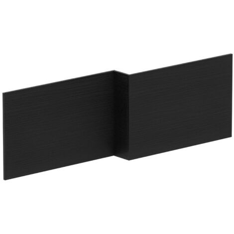 Nuie Square Shower Bath Front Panel 520mm H x 1700mm W - Charcoal Woodgrain