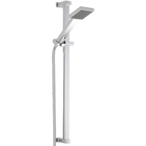 Nuie Square Slider Rail Shower Kit 700mm High - Chrome