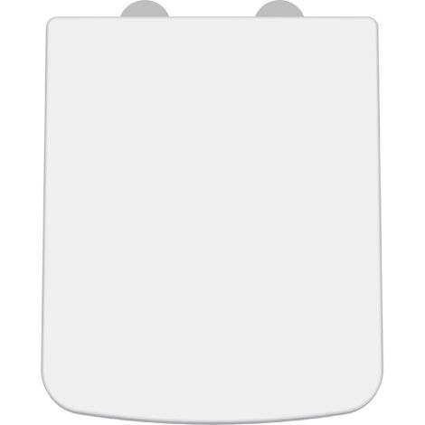 Nuie Square Thermoplastic Toilet Seat with Soft Close Quick Release Hinges - White