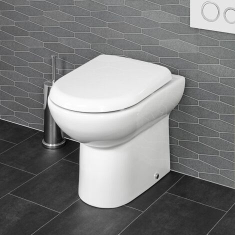 Nuie Standard D-Shape Toilet Seat with Soft Close Hinge - White