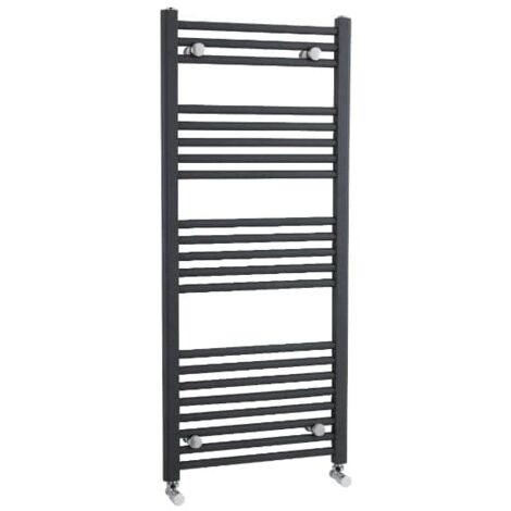 Nuie Straight Heated Towel Rail 1150mm H x 500mm W - Anthracite