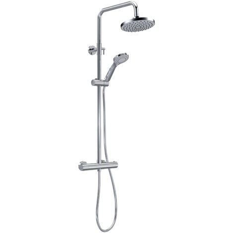 Nuie Thermostatic Shower Bar Valve and Rigid Riser Shower Kit with Round Head - JTY375