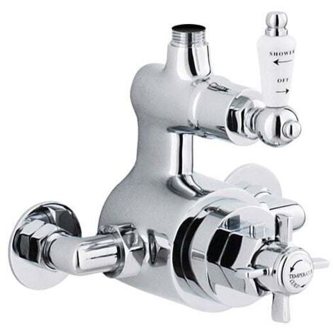 Nuie Traditional Exposed Dual Handle Shower Valve - Chrome