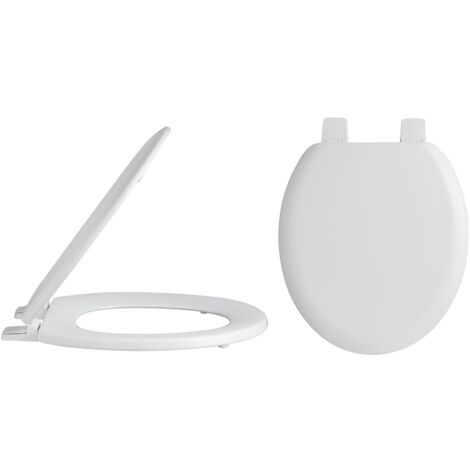 Nuie Traditional Wooden Toilet Seat with Plastic Hinges - White