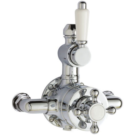 Nuie Victorian Chrome Twin Exposed Thermostatic Shower Valve - A3099E