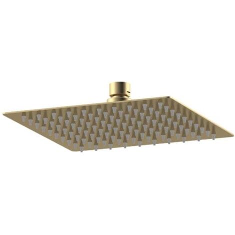 Nuie Windon Square Fixed Shower Head 200mm x 200mm - Brushed Brass