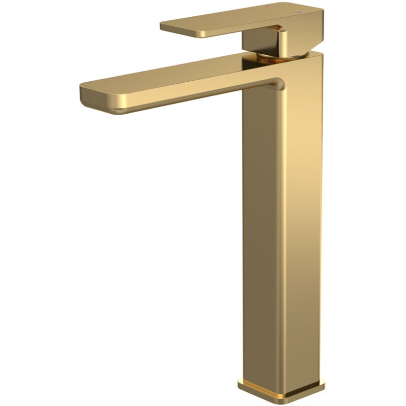 Windon Tall Mono Basin Mixer Tap - Brushed Brass - Nuie