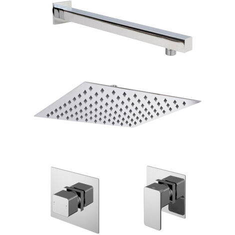 Nuie Windon Thermostatic Concealed Mixer Shower with Fixed Head + Stop Tap