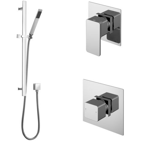 Nuie Windon Thermostatic Concealed Mixer Shower with Shower Kit + Stop Tap