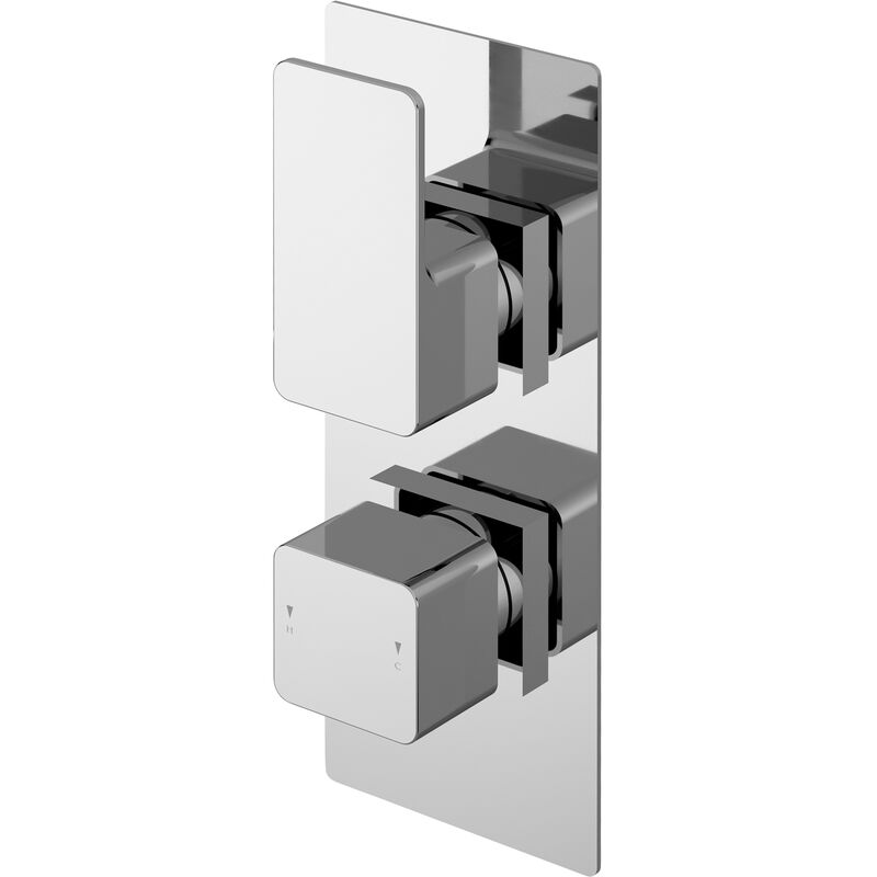 Windon Thermostatic Concealed Shower Valve Dual Handle - Chrome - Nuie