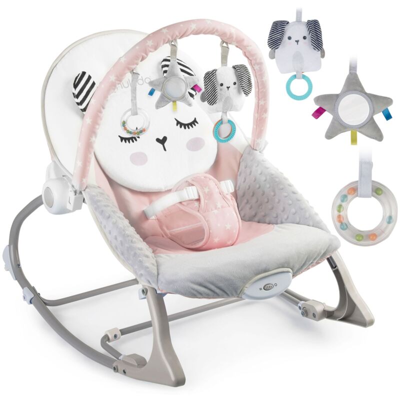 Nukido transat à bascule avec vibration - rose