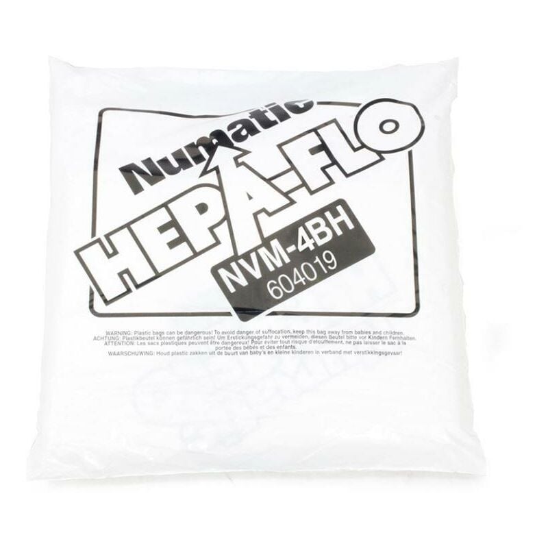 Vacuum NVM4 NVM4B NVM4BH nvm 4BH Hepaflo Bags 604019 10 Bags Per Pack - Numatic