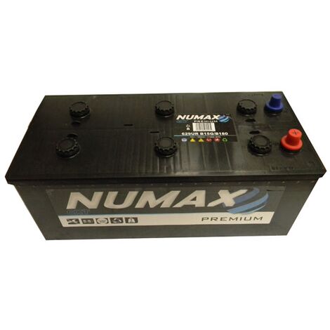 Numax – Batterie de démarrage poids lourds 629UR – 12V 180Ah – Intensité de démarrage 1000A – Dimensions 513x223x223mm