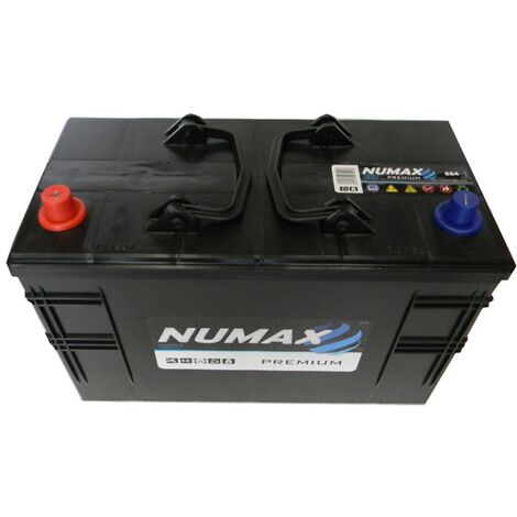 Numax – Batterie de démarrage poids lourds 664 – 110Ah 800A – Technologie classique CA/CA – Dimensions 345x173x234mm
