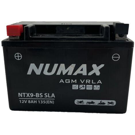 Numax – Batterie moto AGM 12V 8Ah 135A – Technologie scellée pour démarrage rapide – Dimensions 150x87x105mm – Poids 2.81kg