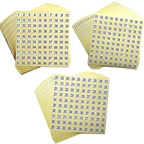 WDDNAOT Number Labels, 1-300 Numbered Sticker Labels Number Round Adhesive Labels Inventory Storage Organize (1-300)