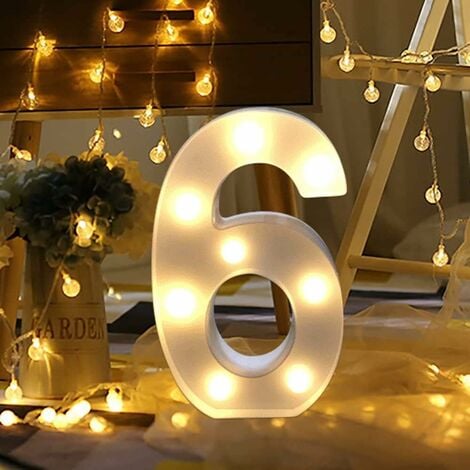 Numeri LED Numero lampada Numeri luminosi 0 1 2 3 4 5 6 7 8 9, Decorazione  Luci bianche calde Luci tendone, Decorazione LED per feste di compleanno,  Matrimonio e Bar per la casa delle vacanze - 2