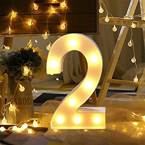 Numeri LED Numero lampada Numeri luminosi 0 1 2 3 4 5 6 7 8 9, Decorazione  Luci bianche calde Luci tendone, Decorazione LED per feste di compleanno,  Matrimonio e Bar per la casa delle vacanze - 2