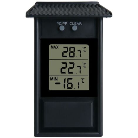 numérique à minimum et maximum - Surveillez les températures maximales et minimales avec ce thermomètre d’intéri et d'extéri pour serre, pratique, facile à fixer au mur