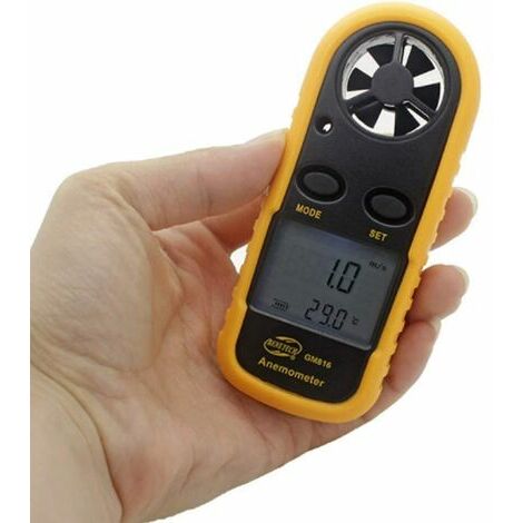 Numérique Anémomètre Anémomètre avec écran LCD rétro-éclairé, de Mesure de Vitesse d'air, débit d'air et de la température de l'air extérieur for Activitie