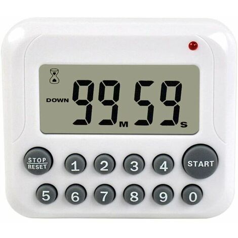 Numérique, Cuisine, minuterie, Cuisine, LCD, Compte, Haut, Haut, magnétique, Haut, réveil, 12, clé (Bouton Gris)，HANBING