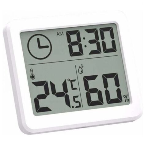 Numérique Intérieur Thermomètre d'hygromètre, Station Météo Réveil LCD C/F Commutable Compteur d'humidité de la Température Support Mural et Support de Table
