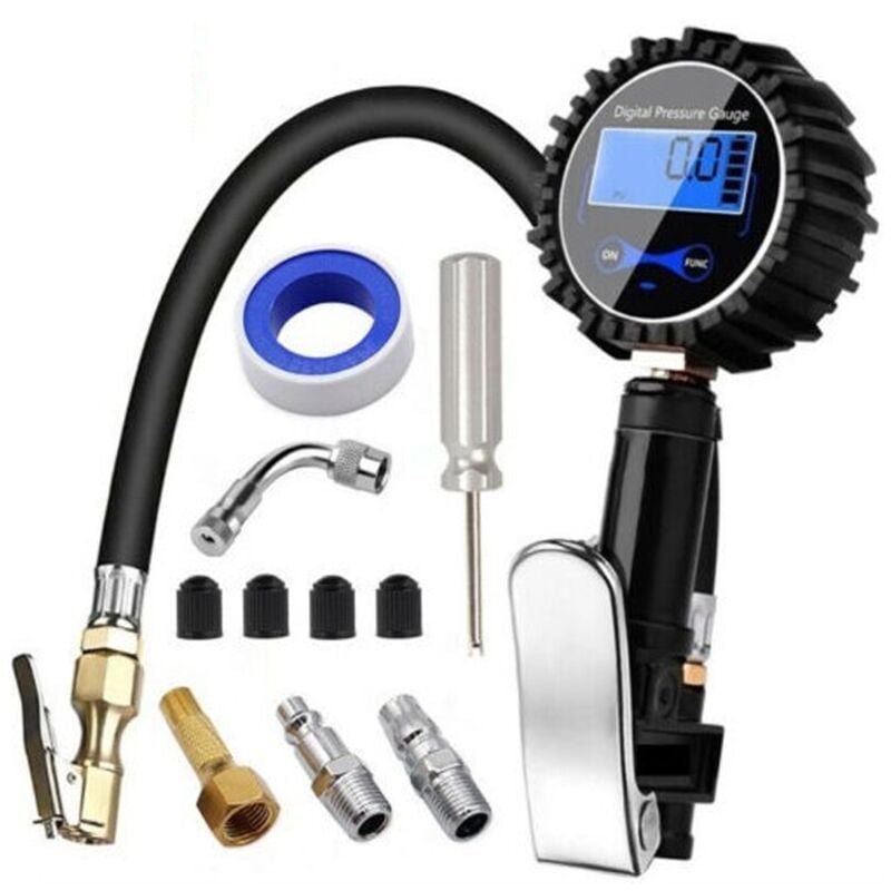 Csparkv - Numérique Manomètre Pneu 250 psi Haute Précis Digital Jauge de Pression de Pneus avec Pistolet Gonflage pour Voiture Camion suv Moto Vélo