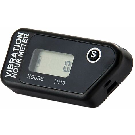 Numérique Vibration Compteur d'Heure Complet Imperméable À L'eau Réinitialisable Vibration Compteur d'Heures Sans Fil pour Toutes Vibrantes Machine Moto Snowmobil ATV (noir)