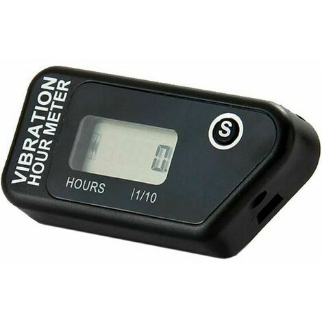 --Numérique Vibration Compteur d'Heure Complet Imperméable À L'eau Réinitialisable Vibration Compteur d'Heures Sans Fil pour Toutes Vibrantes Machine Moto Snowmobil ATV (noir)