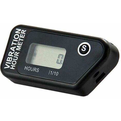 Numérique Vibration Compteur d'Heure Complet Imperméable À L'eau Réinitialisable Vibration Compteur d'Heures Sans Fil pour Toutes Vibrantes Machine Moto Snowmobil ATV (noir)