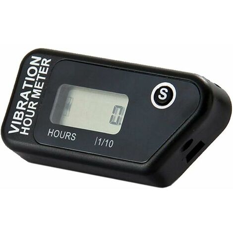 Numérique Vibration Compteur d'Heure Complet Imperméable À L'eau Réinitialisable Vibration Compteur d'Heures Sans Fil pour Toutes Vibrantes Machine Moto Snowmobil ATV (noir)