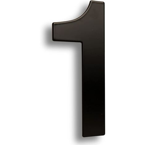 Numero 1 en acero inoxidable 152 mm Negro