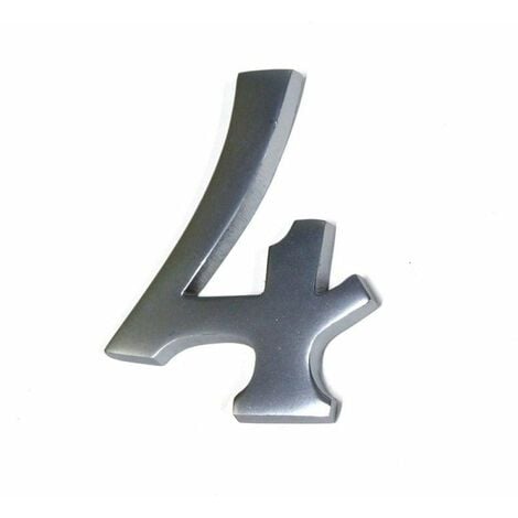 Número 4 Níquel Mate 10cm Fijación Invisible EDM
