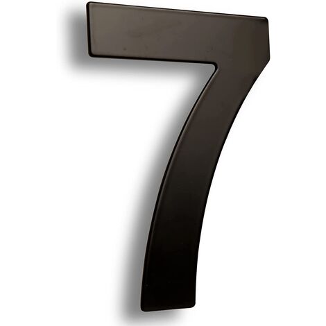 Numero 7 en acero inoxidable 152 mm Negro