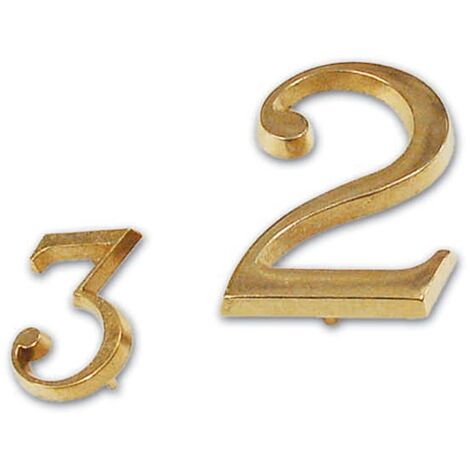 NUMERO 9 Nove OTTONE 40 mm Fissaggio con PIOLI Civico PORTA Interno Esterno