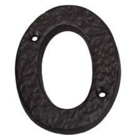 Numero Civico "0" In Ferro Nero Opaco