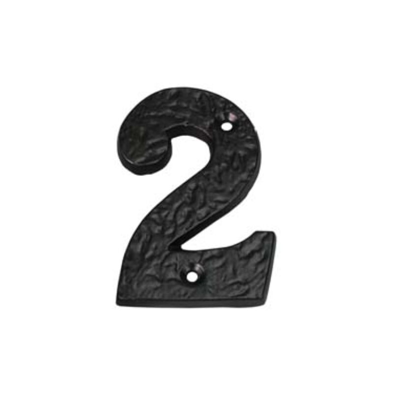 Image of Numero civico 2 in ferro nero opaco 1 pezzi