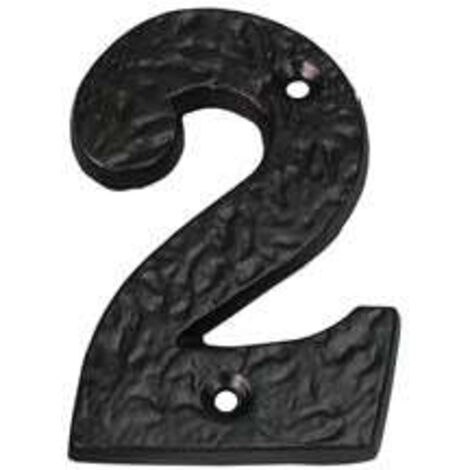 Numero Civico "2" In Ferro Nero Opaco