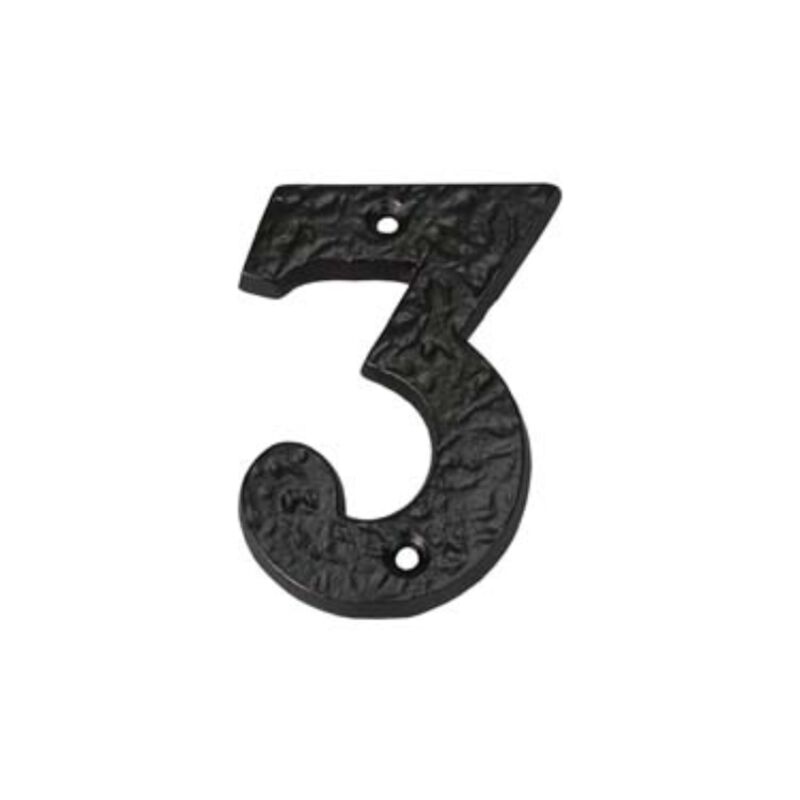 Image of Numero civico 3 in ferro nero opaco 1 pezzi