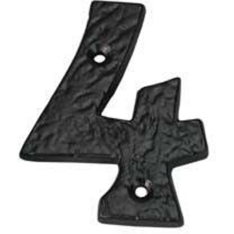 Numero Civico "4" In Ferro Nero Opaco