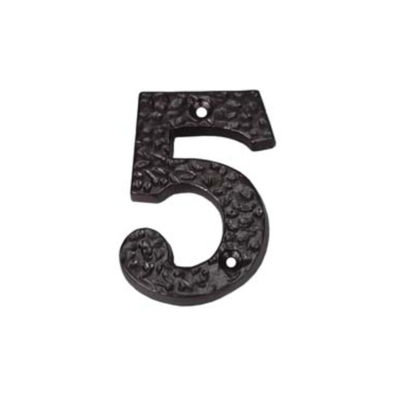Image of Numero civico 5 in ferro nero opaco 1 pezzi