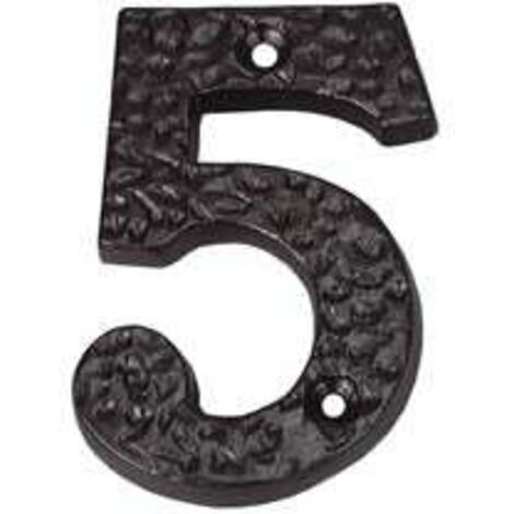 Numero Civico "5" In Ferro Nero Opaco
