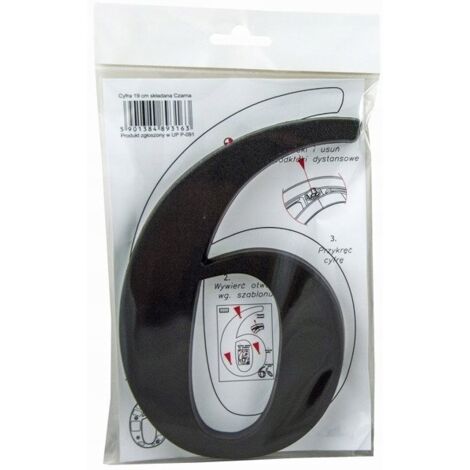 Numero civico 6 o 9 nero 19 cm