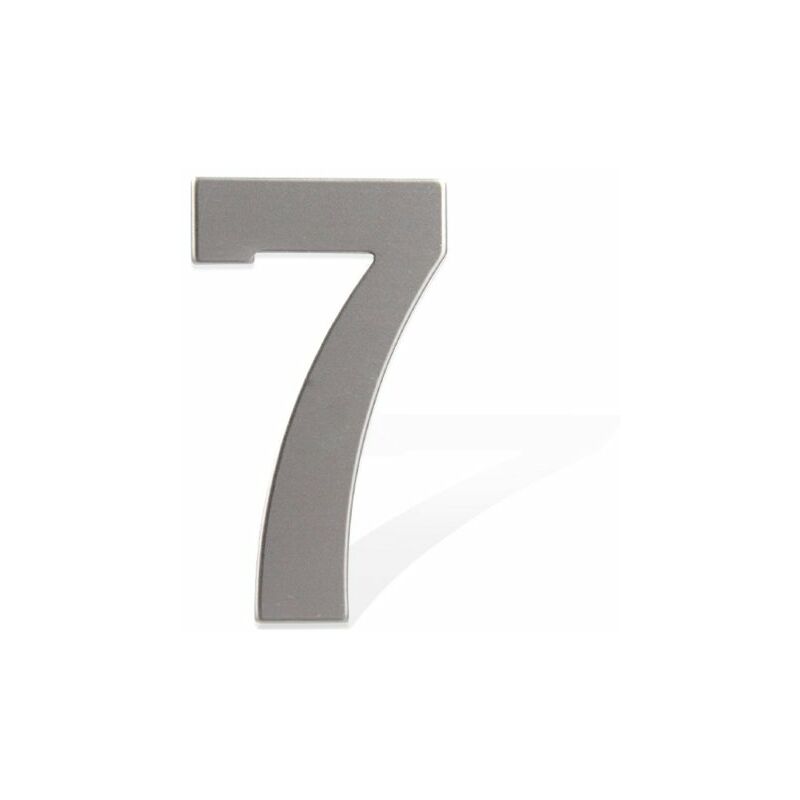 Image of Numero Civico Adesivo Numero 7 in Acciaio Inossidabile Colore Cromato 75mm