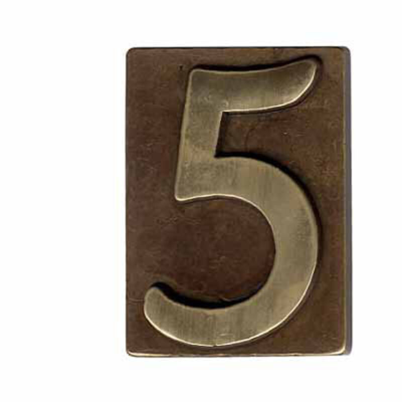 Número Cívico de Latón Bronceado 9 60X80