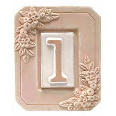 NUMERO CIVICO IN TERRACOTTA CORNICE PER NUMERO CIVICO 1 2 3 POSTI 00762V  P.NUMERO 1 POSTO (00764)