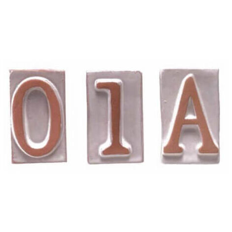 Numero Cívico Terracota Bl 0 Cm.8,5H
