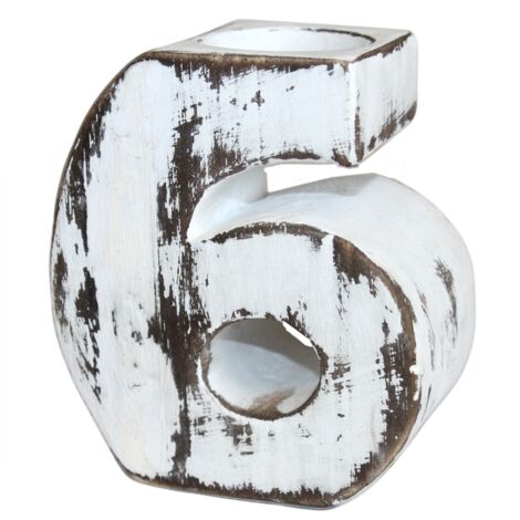 Numéro d'anniversaire en bois - N°6- Vendu par 1