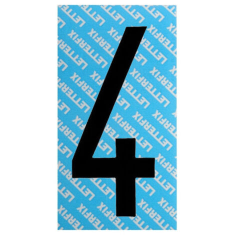 Numéro d'autocollant noir série T80 4 Letterfix